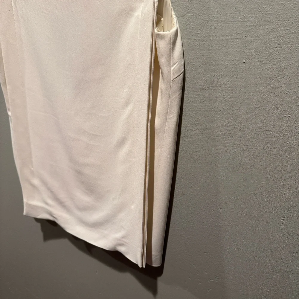 New NWT Escada Ivory White Minimalist Sleeveless Cape Back Long Blouse Top - Picture 13 of 16